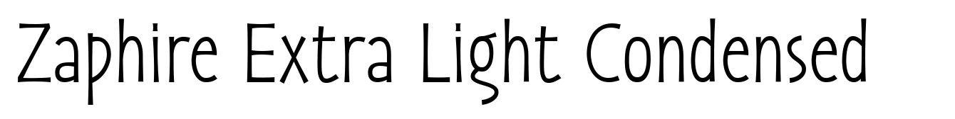 Zaphire Extra Light Condensed